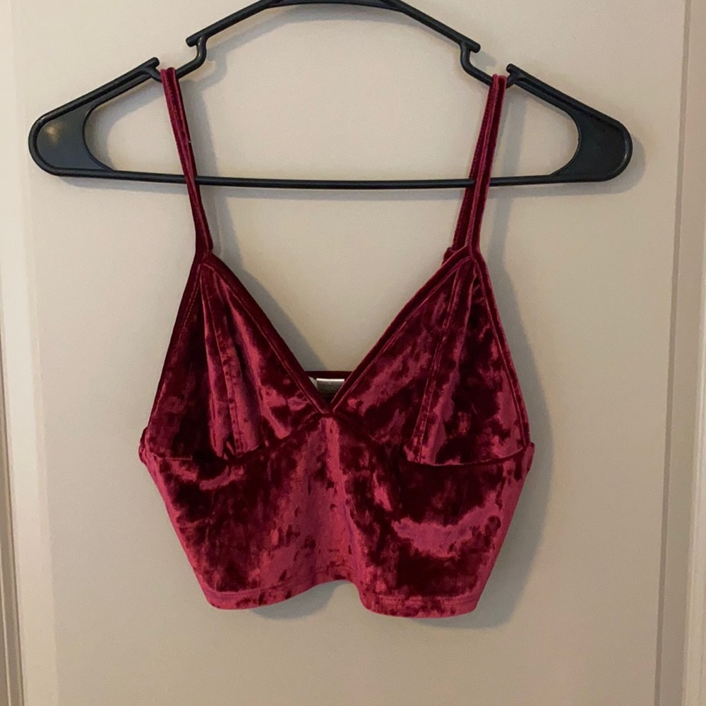 Crushed velvet crop top